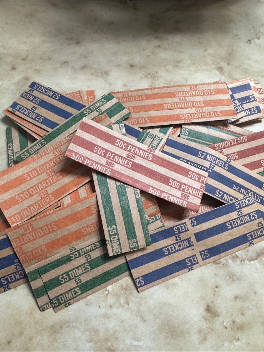 Assorted Coin Wrappers - Pennies, Nickels, Dimes, Quarters